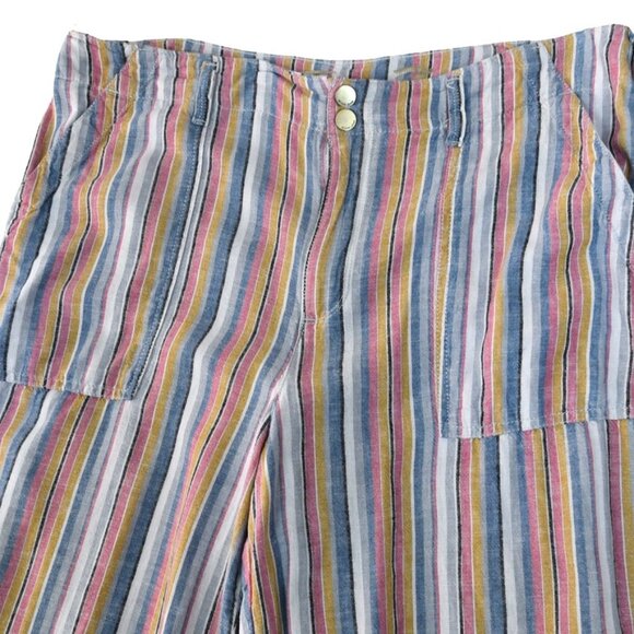 Seven7 Striped Gelato Linen Blend Wide Leg Pants 16 Boho Artsy Retro - Picture 3 of 8